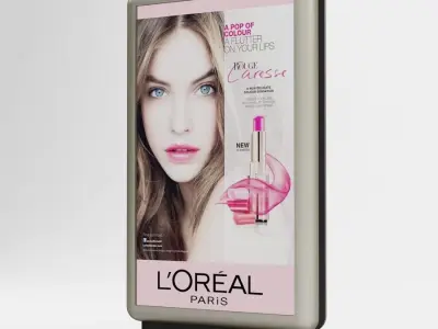 Advertising panel with 2 faces 01 3D model