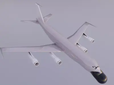 EC-135 Style Military Jet - Custom 1950s Transport Low-poly 3D model