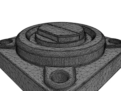 Industrial Metallic Control Knob Component Low-poly 3D model