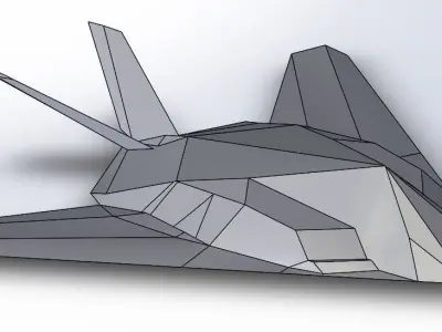 F117 A NightHawk Scifi Airplane - Simple for 3D Printing 3D print model