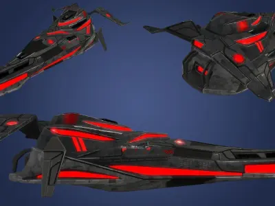 Stylized Spaceships Mega Pack Low-poly 3D model