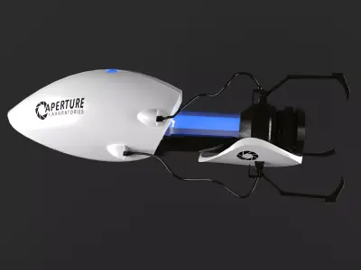 Portal weapon Low-poly 3D model