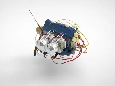 Airplane engine A 3D model