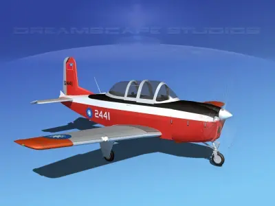 Beechcraft T-34 Mentor Taiwan 3D model