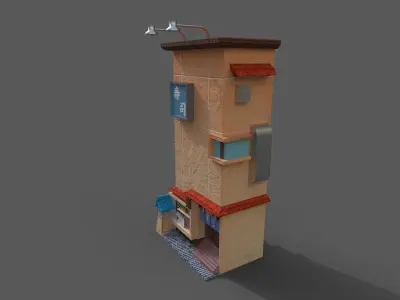 SUSHI SHOP Low-poly 3D model