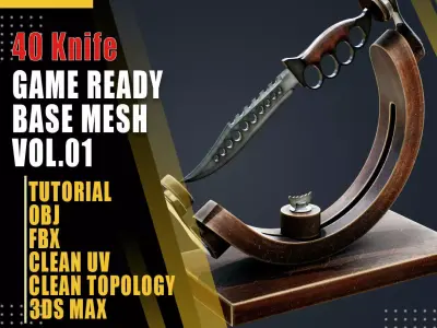 40 Knife Base Mesh  Vol 01Game Ready Low-poly 3D model