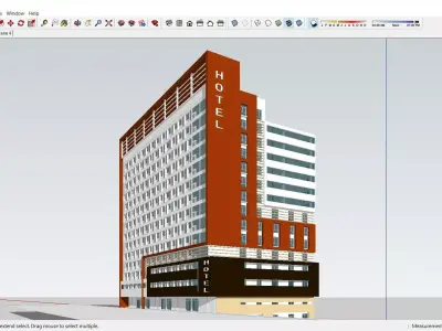 Sketchup Hotel H1 3D model