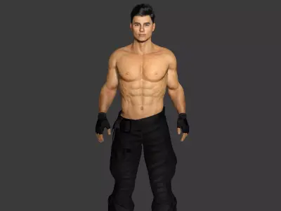AAA 3D REALISTIC CHARACTER -HANDSOME MUSCULAR  MILITARY SURVIVAL Low-poly 3D model
