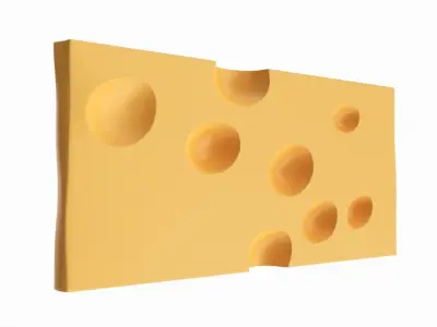 Piece of cheese triangular Free 3D model