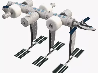 Blue Origin and Sierra Space Station 3D model