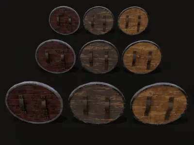 Nordic Horse Shields Pack 3D Model Collection