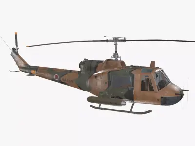 Bell UH-1B JGSDF 2 Basic Animation Low-poly 3D model