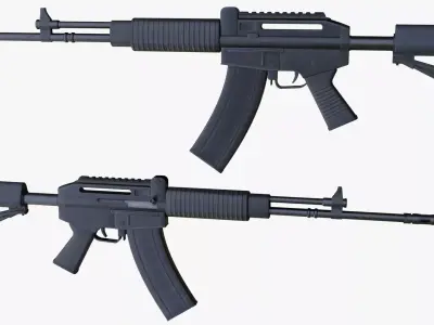 CAR-762 Custom Assault Rifle Low-poly 3D model