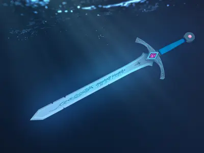 Sword with light Free low-poly 3D model