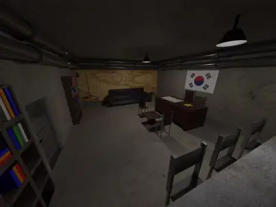 Military Bunker - South Korea Low-poly 3D model