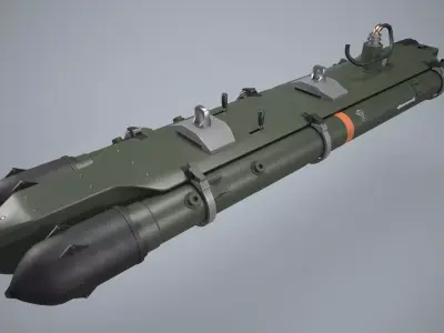 Launcher Mistraile With Missiles Low-poly 3D model