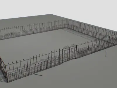 Railing Fence pack 1 Low-poly 3D model
