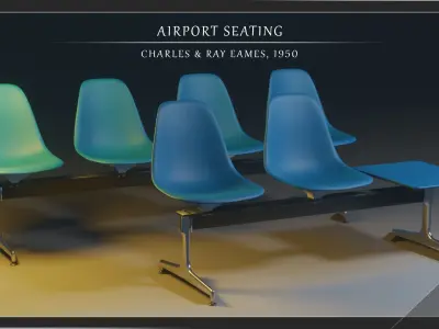 Airport Seatings Chairs - 006 Free 3D model