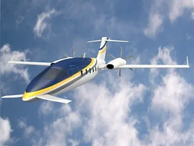 Avanti piaggio P180 private plane  Low-poly 3D model