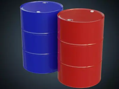 Steel Barrel 1A Low-poly 3D model