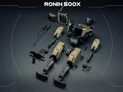 Ronin 500X Mech Samurai 3D print model purchase