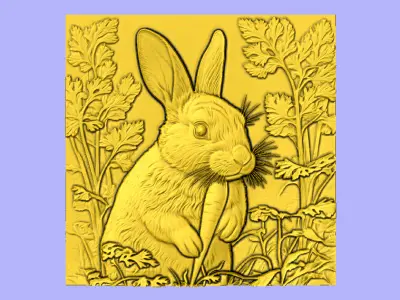 COELHO E CENOURA BAS RELIEF  3D model