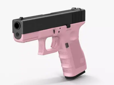 Glock 19 Pink Low-poly 3D model