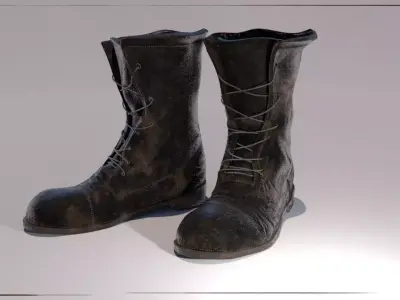 Military Boots Low-poly 3D model