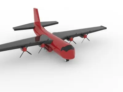 cargo plane Low-poly 3D model