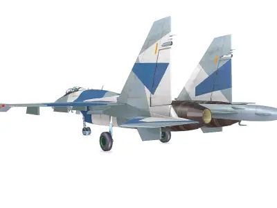 Sukhoi Su-35 Low-poly Low-poly 3D model