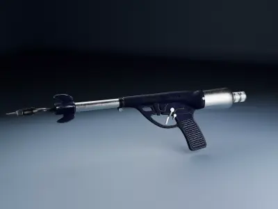 Fusil Harpon Sous-Marin Vintage 3D model