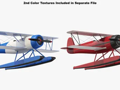 Sea Plane Biplane 04 3D model