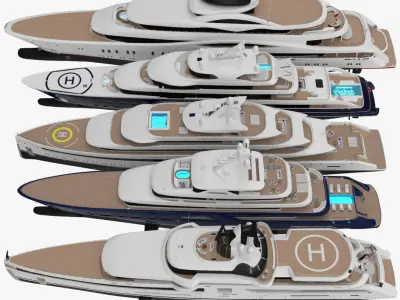 Collection Yacht Bay Five 3D model