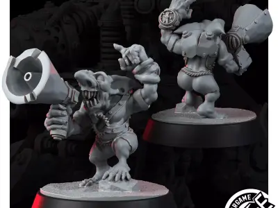 ORK GROT MEGA GUN WITH CREW 3D model