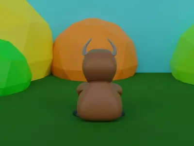A toy type cow Free low-poly 3D model