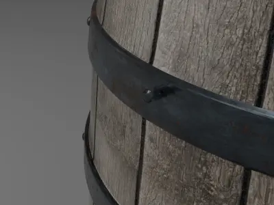Wooden Barrel Free low-poly 3D model