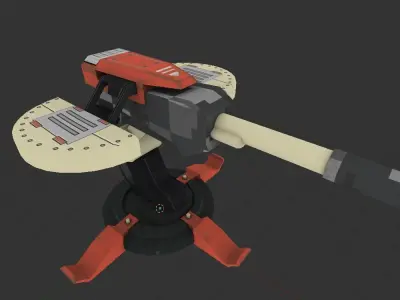 turret machine gun Free 3D model