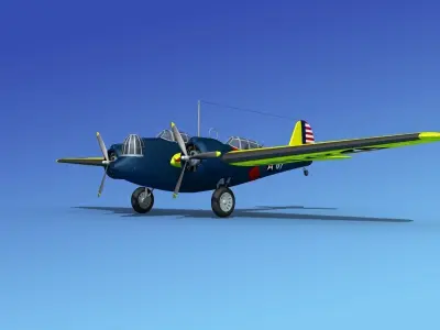Martin B-10 V08 US Army 3D model