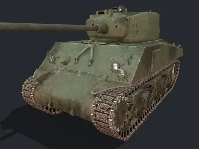 Sherman tank Low-poly 3D model
