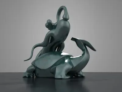 Sculpture  ginseng turtle  turtle  ginseng square 3D model