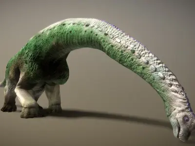 Giraffatitan The Towering Giant of the Jurassic Skies Low-poly 3D model