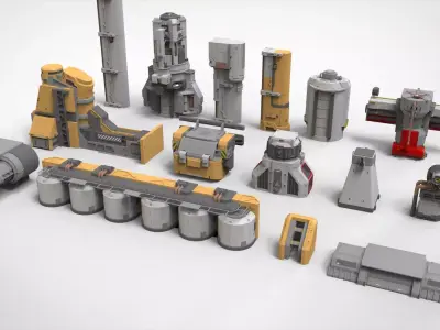 Sci-fi Architecture kitbash 56 3D model