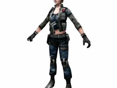 R1 Army Soldier Girl Low-poly 3D model