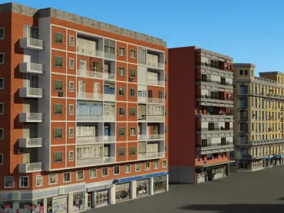 Building Collection 81 - 90 Low-poly 3D model