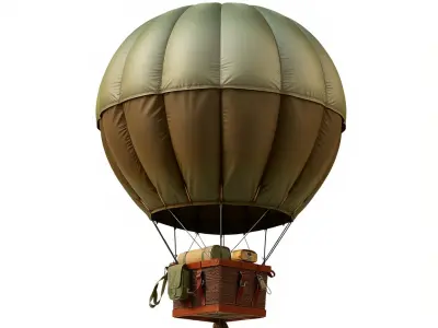 Jungle Expedition Hot Air Balloon model pack Low-poly 3D model