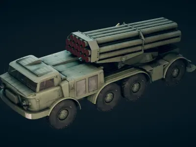 ZiL-135 Russian Heavy Military Truck Low-poly 3D model