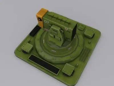 Sci fi missile launcher real time model Low-poly 3D model