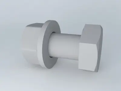 M 12 x 30 mm hex head screw DIN 933 Free 3D model