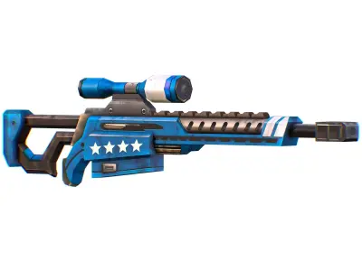 LowPoly Cartoon Sci-Fi Sniper Rifle Future Low-poly 3D model