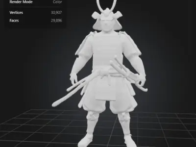 Samurai 3D model Low-poly 3D model